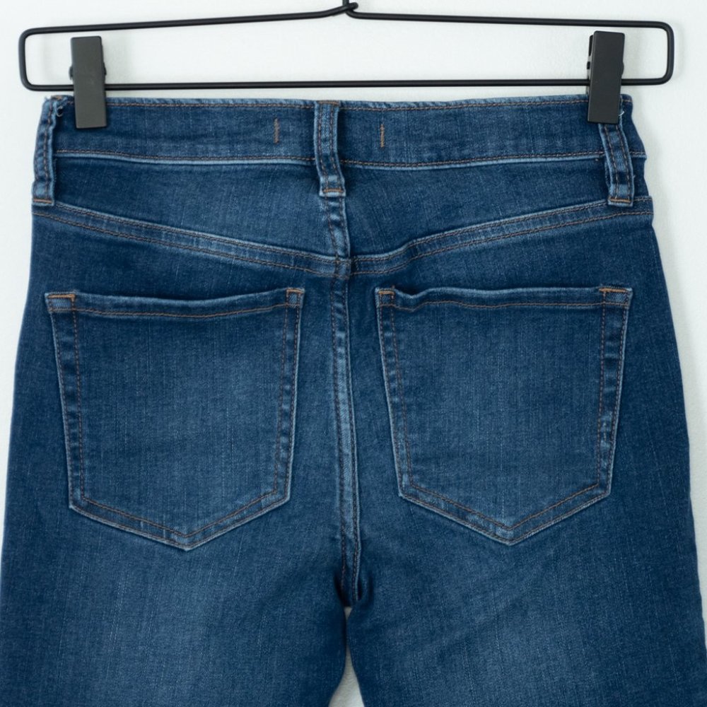 Free People Womens Great Heights Fray Distressed Skinny Jean Size 24 Blue - Picture 7 of 9